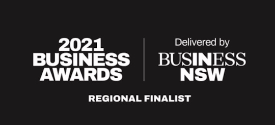 Regional Finalist In The 2021 NSW Business Awards.