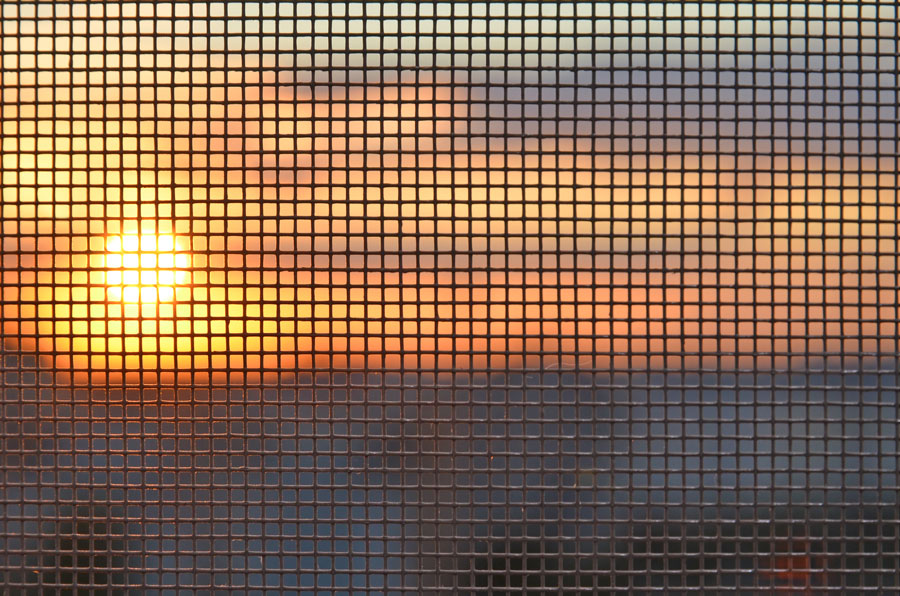 Sunset through the mosquito screen